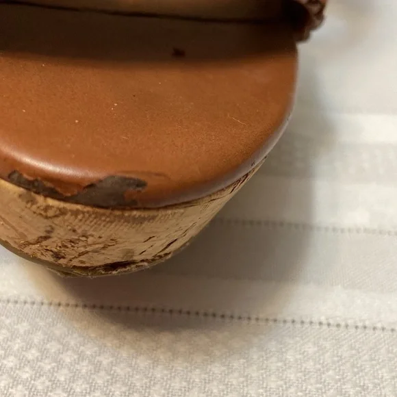 Franco Sarto Womens Cork Platform Heeled Tapestry Sandals size 6 - Picture 6 of 6